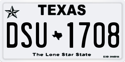 TX license plate DSU1708