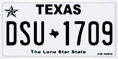 TX license plate DSU1709