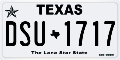 TX license plate DSU1717