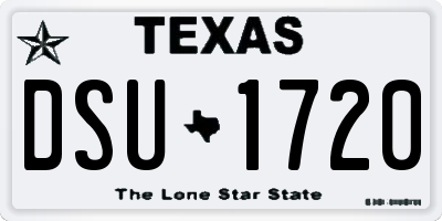 TX license plate DSU1720