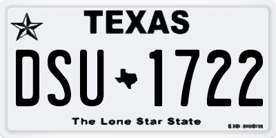TX license plate DSU1722