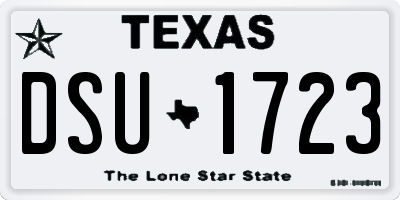TX license plate DSU1723