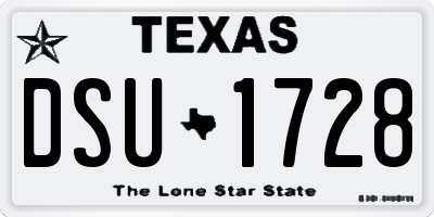 TX license plate DSU1728