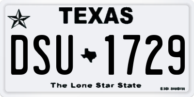 TX license plate DSU1729