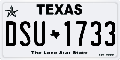 TX license plate DSU1733