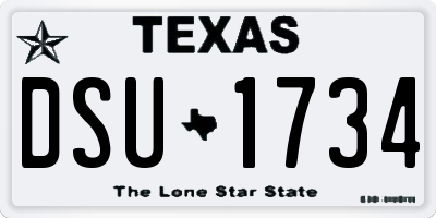 TX license plate DSU1734