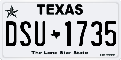 TX license plate DSU1735