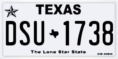 TX license plate DSU1738
