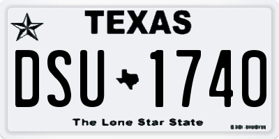 TX license plate DSU1740
