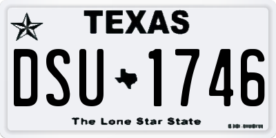 TX license plate DSU1746