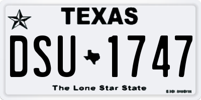 TX license plate DSU1747