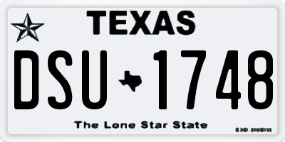 TX license plate DSU1748