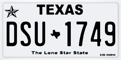 TX license plate DSU1749