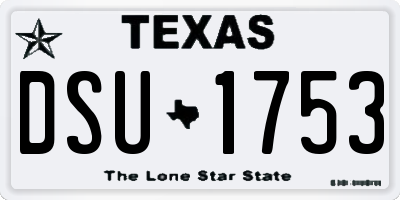 TX license plate DSU1753