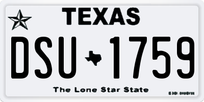 TX license plate DSU1759