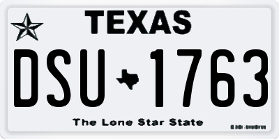 TX license plate DSU1763