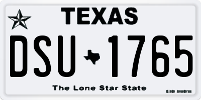 TX license plate DSU1765