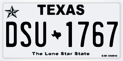 TX license plate DSU1767