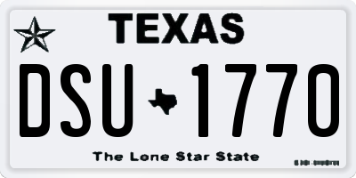 TX license plate DSU1770