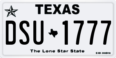 TX license plate DSU1777