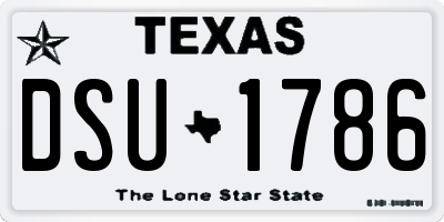 TX license plate DSU1786
