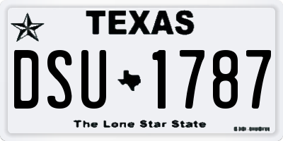 TX license plate DSU1787