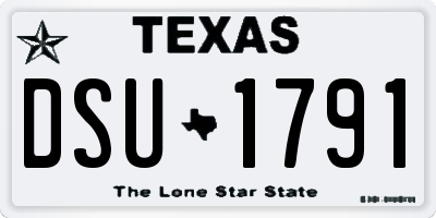 TX license plate DSU1791