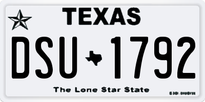 TX license plate DSU1792