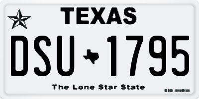 TX license plate DSU1795