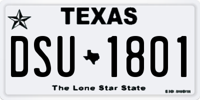 TX license plate DSU1801