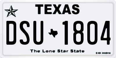 TX license plate DSU1804