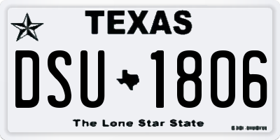 TX license plate DSU1806