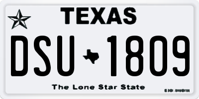 TX license plate DSU1809