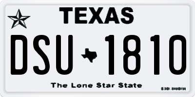 TX license plate DSU1810