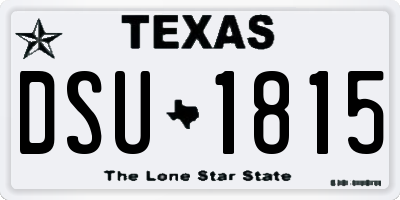 TX license plate DSU1815