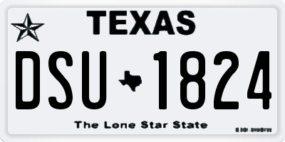 TX license plate DSU1824