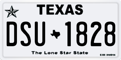 TX license plate DSU1828