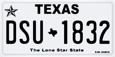 TX license plate DSU1832