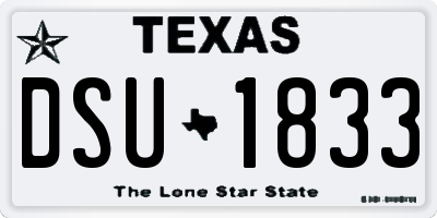 TX license plate DSU1833