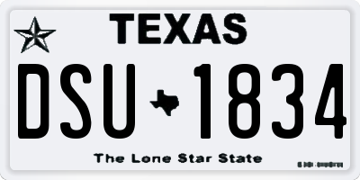 TX license plate DSU1834