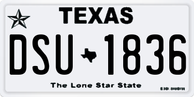 TX license plate DSU1836