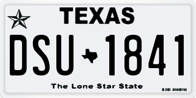 TX license plate DSU1841