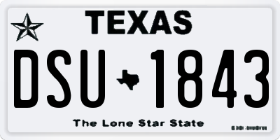 TX license plate DSU1843