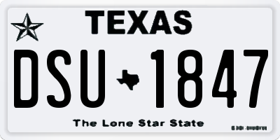 TX license plate DSU1847