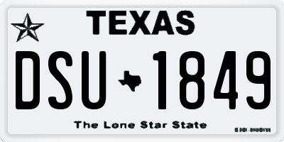 TX license plate DSU1849