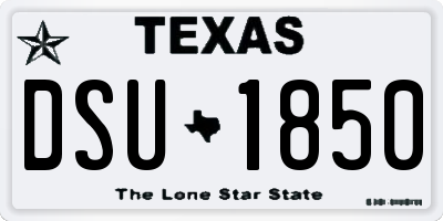 TX license plate DSU1850