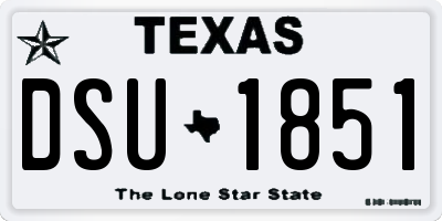 TX license plate DSU1851