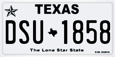 TX license plate DSU1858