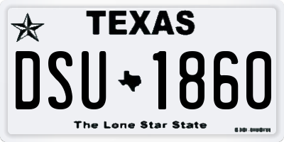 TX license plate DSU1860