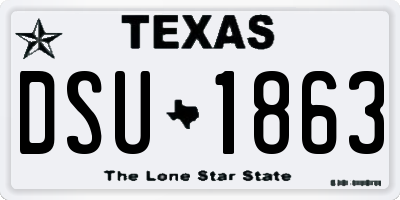 TX license plate DSU1863